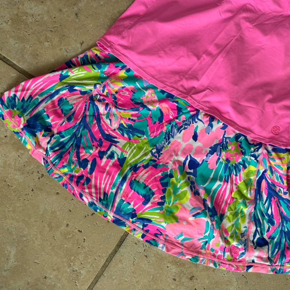 Lilly Pulitzer Pink and Blue Luxletic Skirt